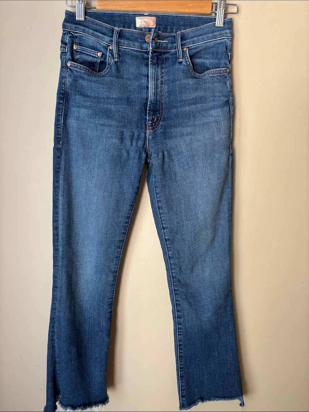 MOTHER Jeans The Insider Crop Step Fray Girl Crush Ankle Raw Hem - 27